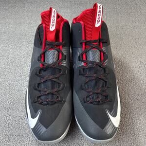 Nike Mens Cleats Air Max MVP Elite 2 3/4 Baseball Metal Cleats US 16 Black Red